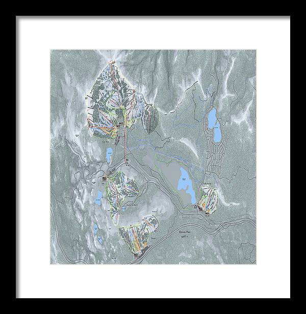 Donner Pass Ski Trail Map - Framed Print - Powderaddicts