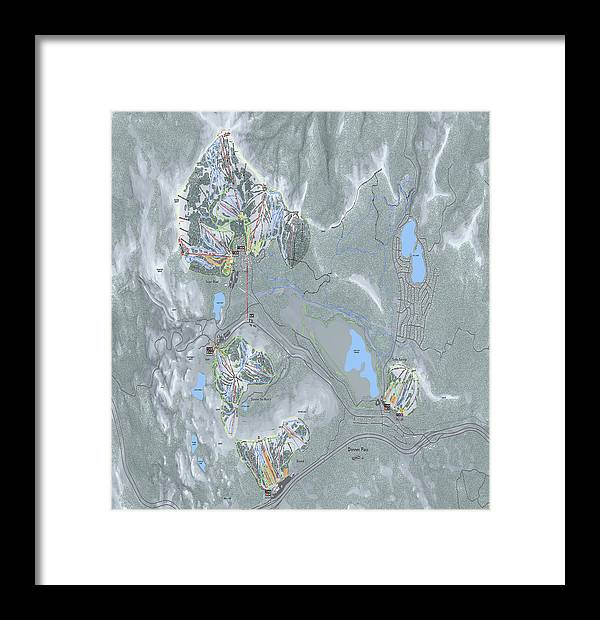 Donner Pass Ski Trail Map - Framed Print - Powderaddicts