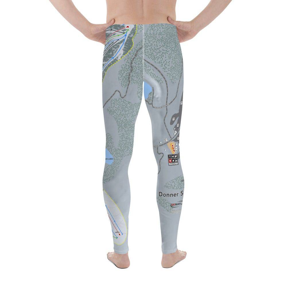 Donner Ski Ranch, California Ski Trail Map Men's Base Layer Bottom - Powderaddicts