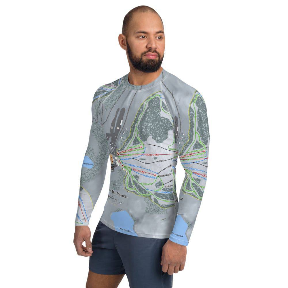Donner Ski Ranch, California Ski Trail Map Men's Base Layer Top - Powderaddicts