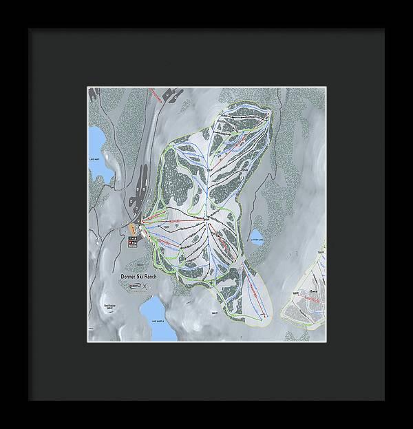 Donner Ski Ranch Ski Trail Map - Framed Print - Powderaddicts