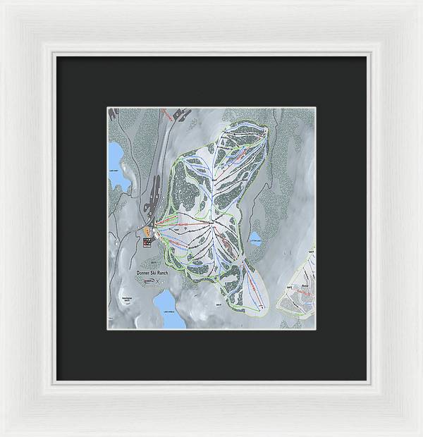 Donner Ski Ranch Ski Trail Map - Framed Print - Powderaddicts
