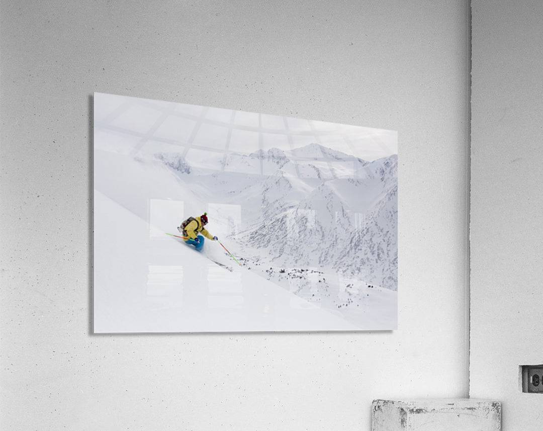 Downhill Skier In Fresh Powder - Powderaddicts