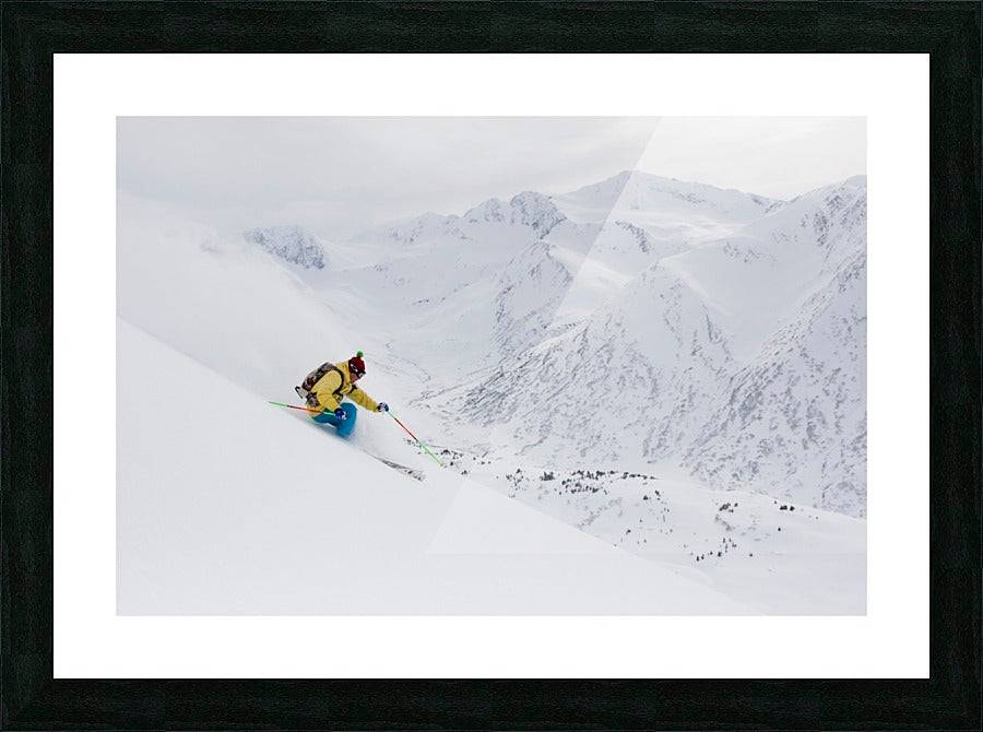 Downhill Skier In Fresh Powder - Powderaddicts