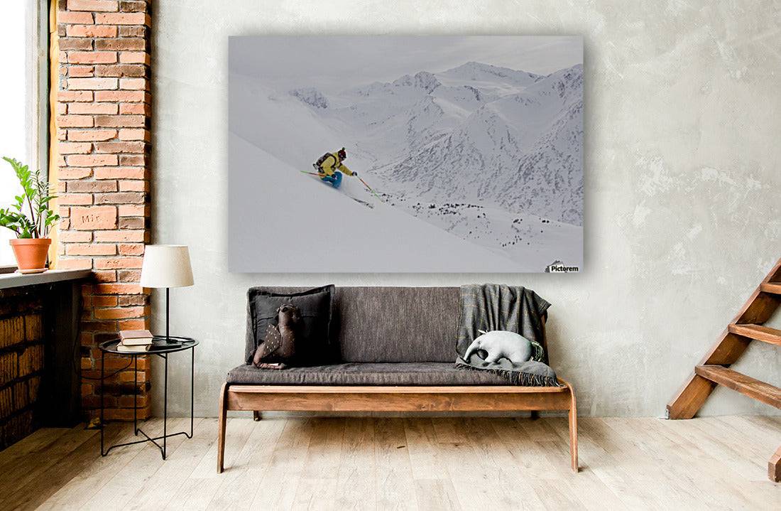 Downhill Skier In Fresh Powder - Powderaddicts