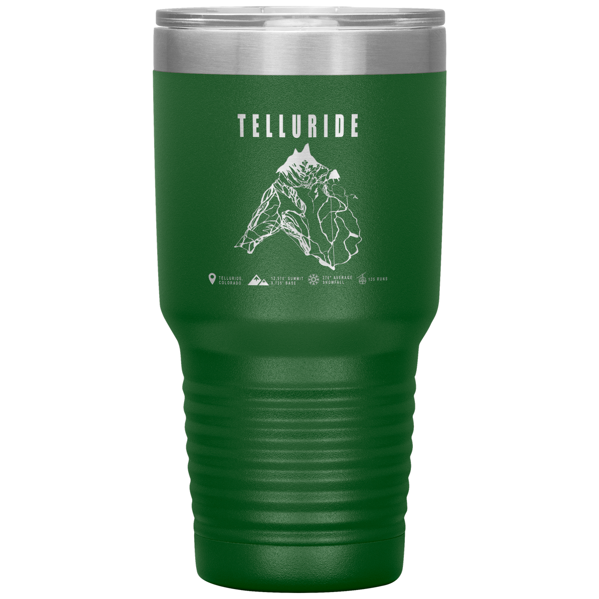 Telluride Colorado Ski Trail Map 30oz Tumbler - Powderaddicts