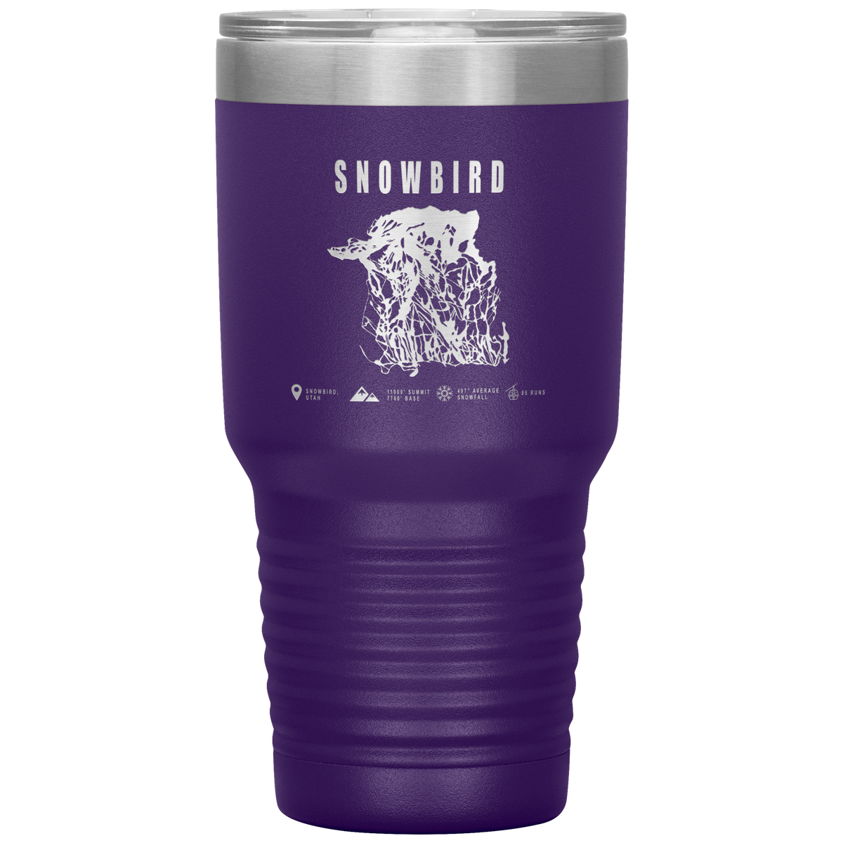 Snowbird,Utah Ski Trail Map 30oz Tumbler - Powderaddicts