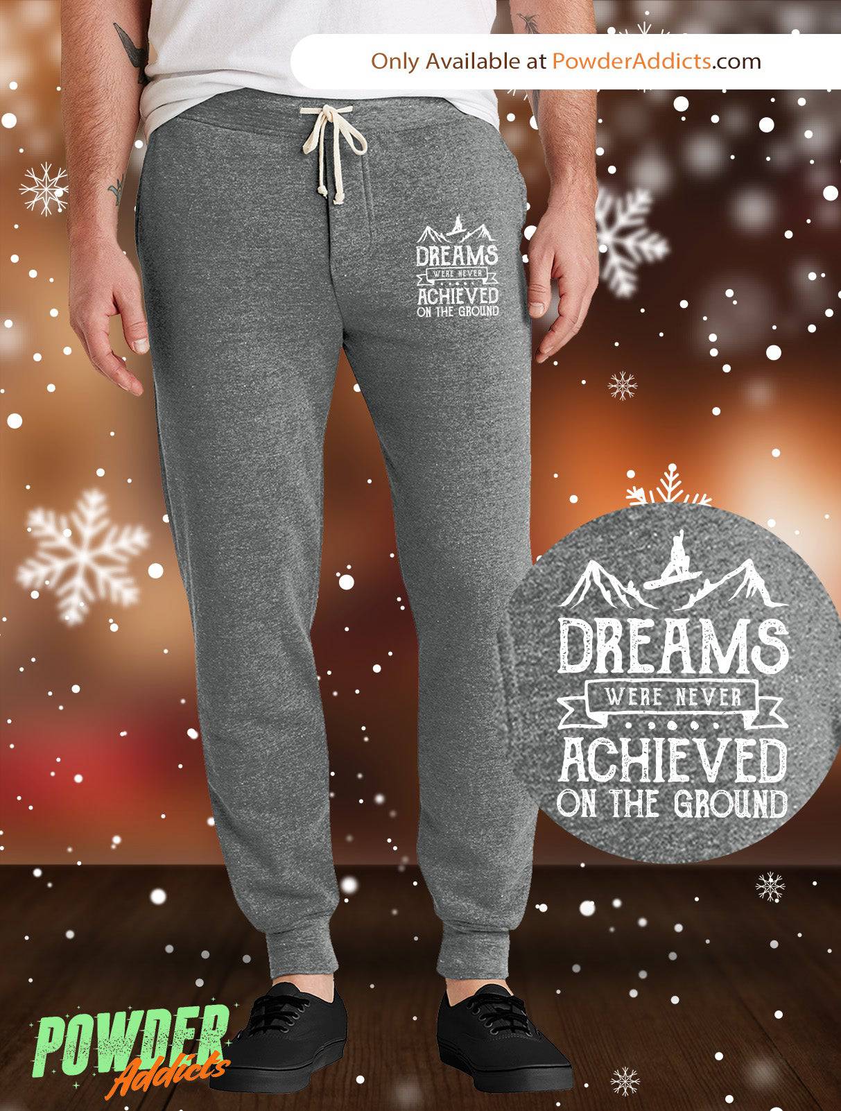 Dreams were Never Achieved on the Ground Men's Adult Fleece Joggers - Powderaddicts