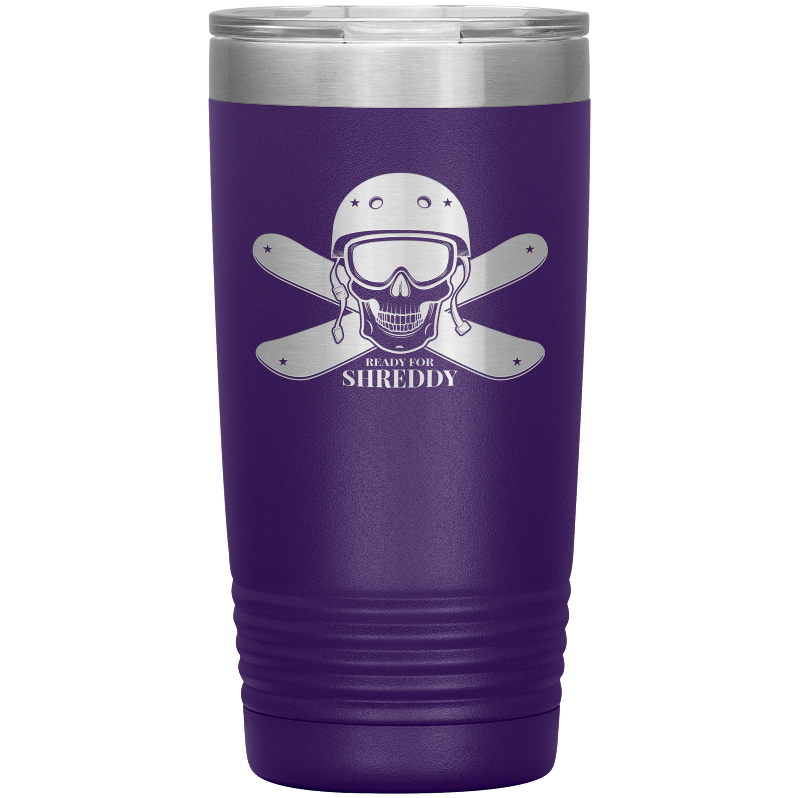 Ready For Shreddy Skeleton Skis 20oz Tumbler - Powderaddicts