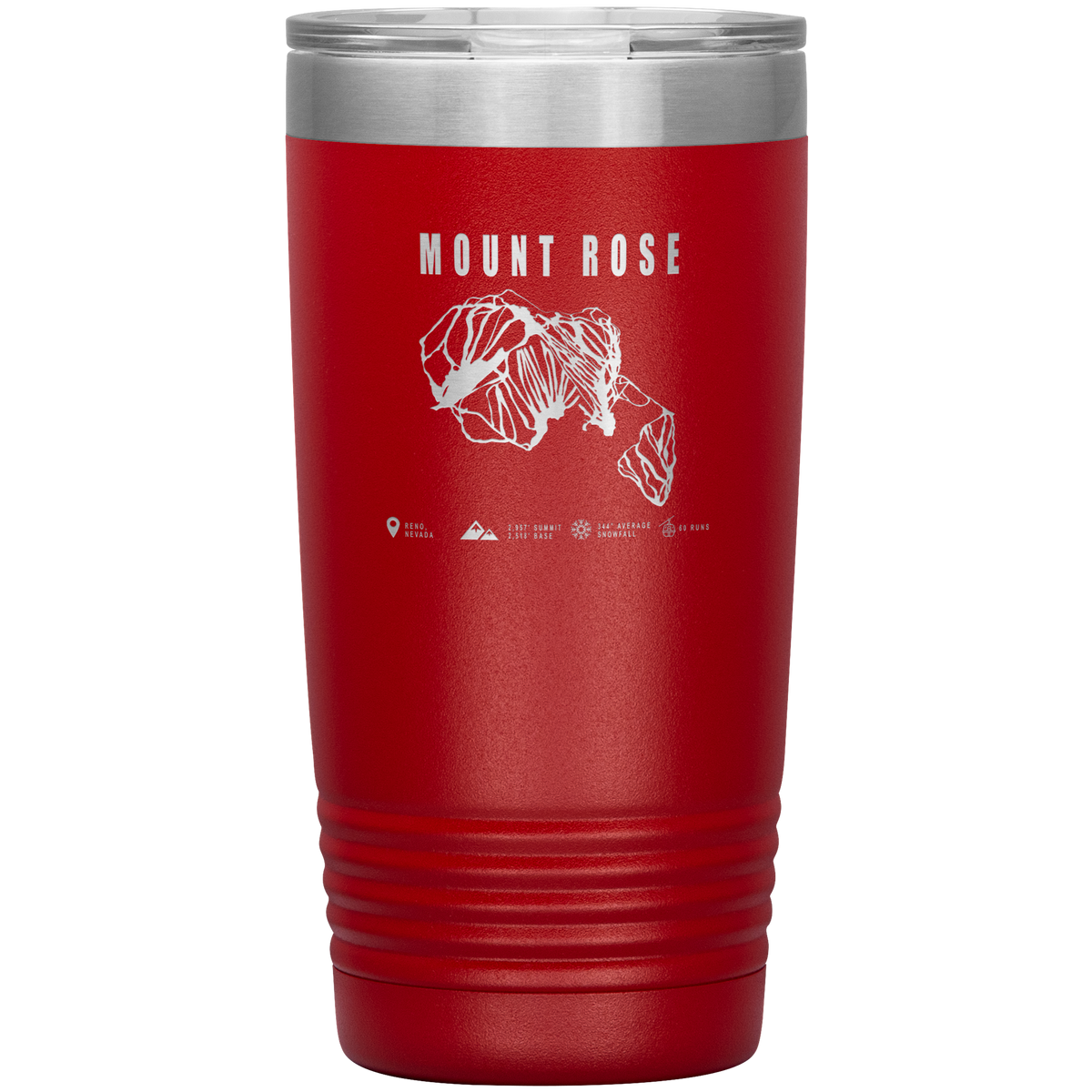 Mount Rose, Nevada Ski Trail Map 20oz Tumbler - Powderaddicts