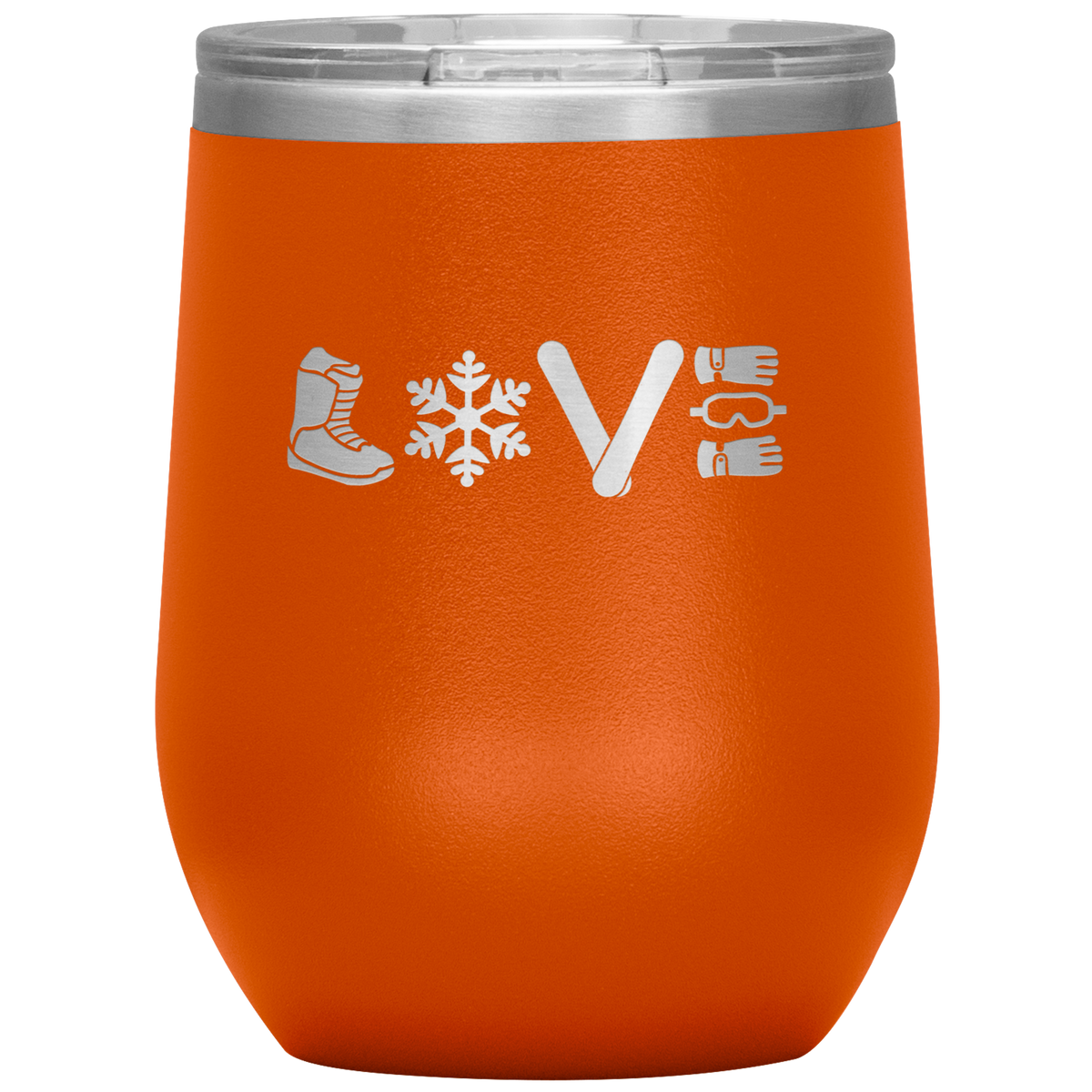 Love Snowboard Symbols Wine 12oz Tumbler - Powderaddicts