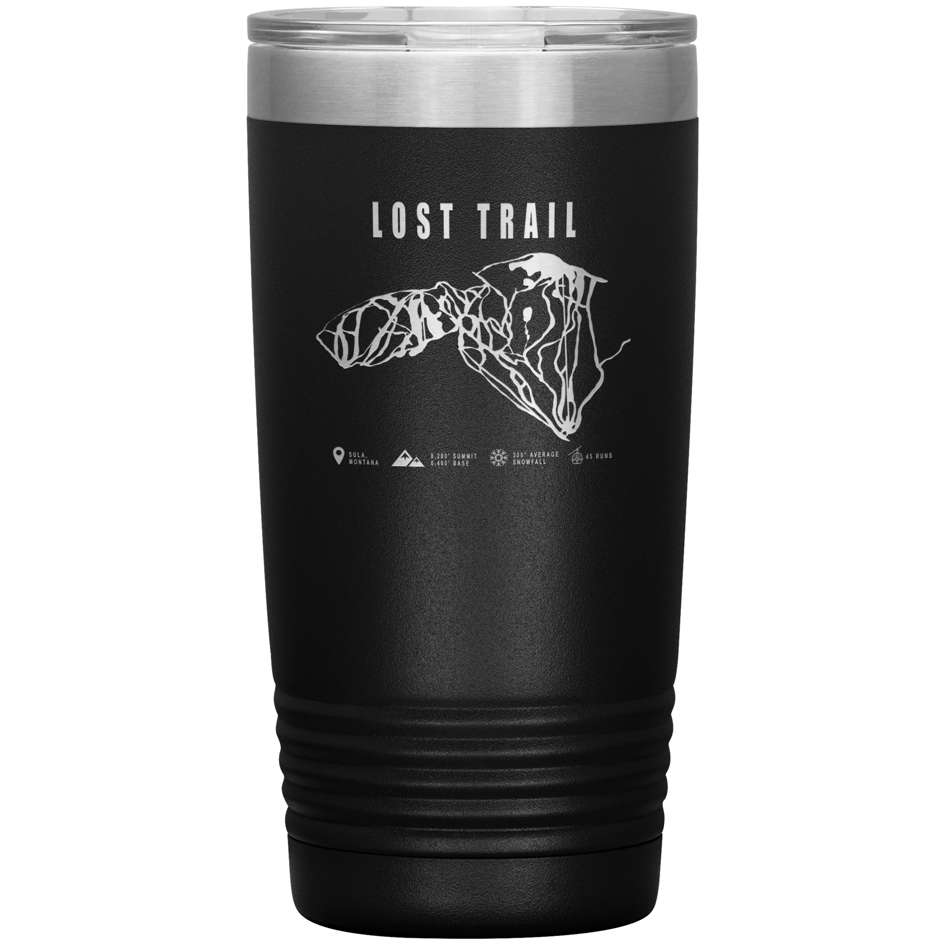Lost Trail Montana Ski Trail Map 20oz Tumbler - Powderaddicts