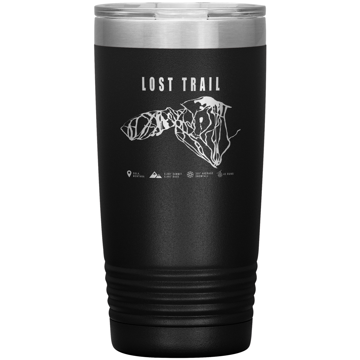 Lost Trail Montana Ski Trail Map 20oz Tumbler - Powderaddicts