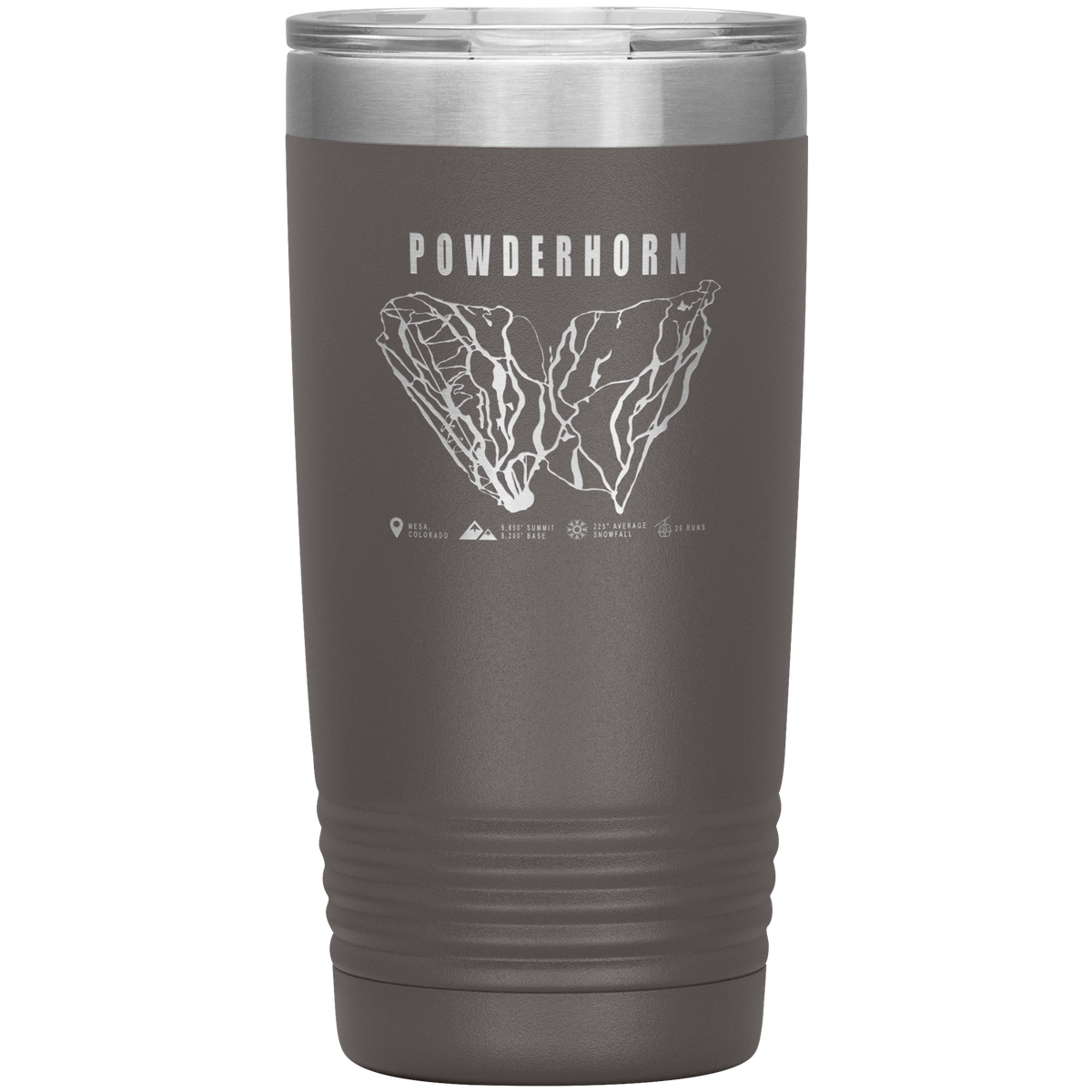 Powderhorn Colorado Ski Trail Map 20oz Tumbler - Powderaddicts