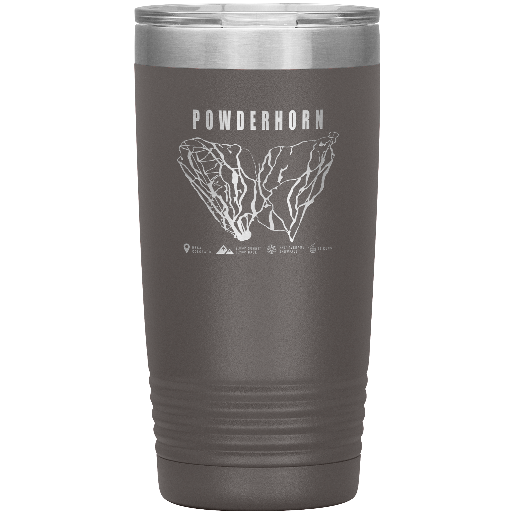 Powderhorn Colorado Ski Trail Map 20oz Tumbler - Powderaddicts