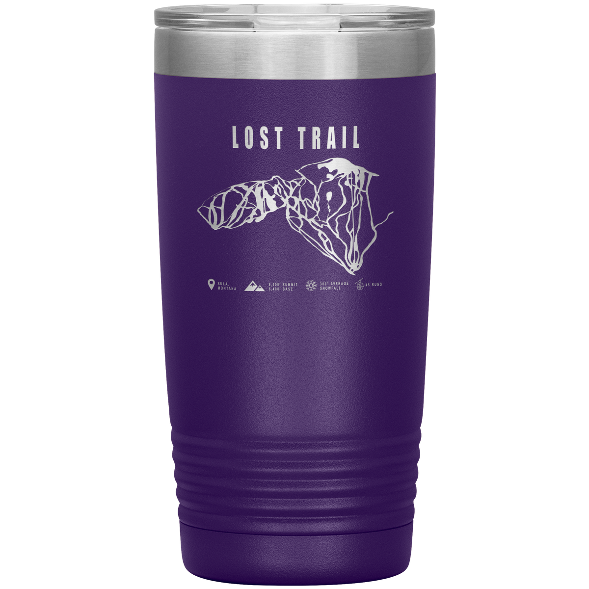 Lost Trail Montana Ski Trail Map 20oz Tumbler - Powderaddicts