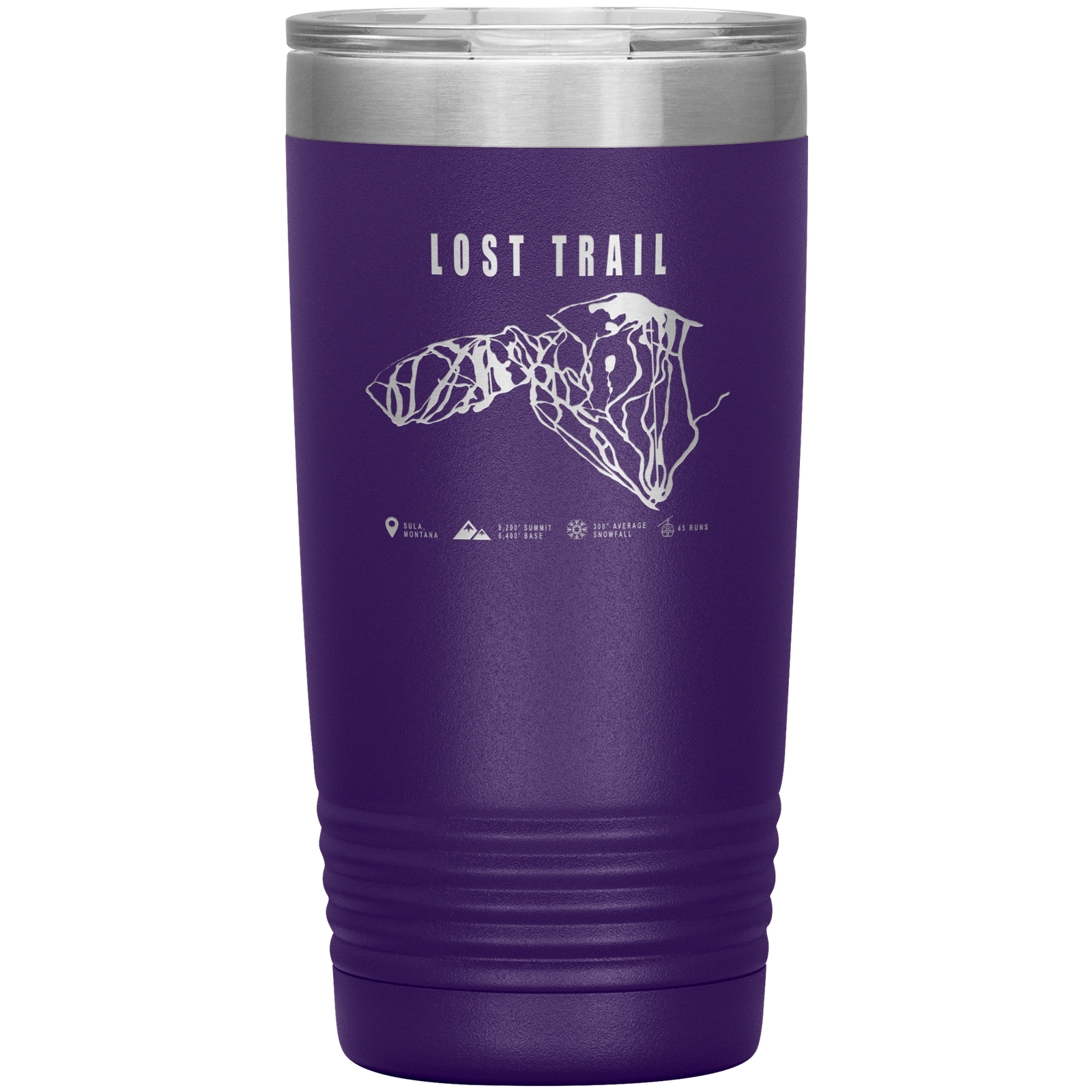 Lost Trail Montana Ski Trail Map 20oz Tumbler - Powderaddicts