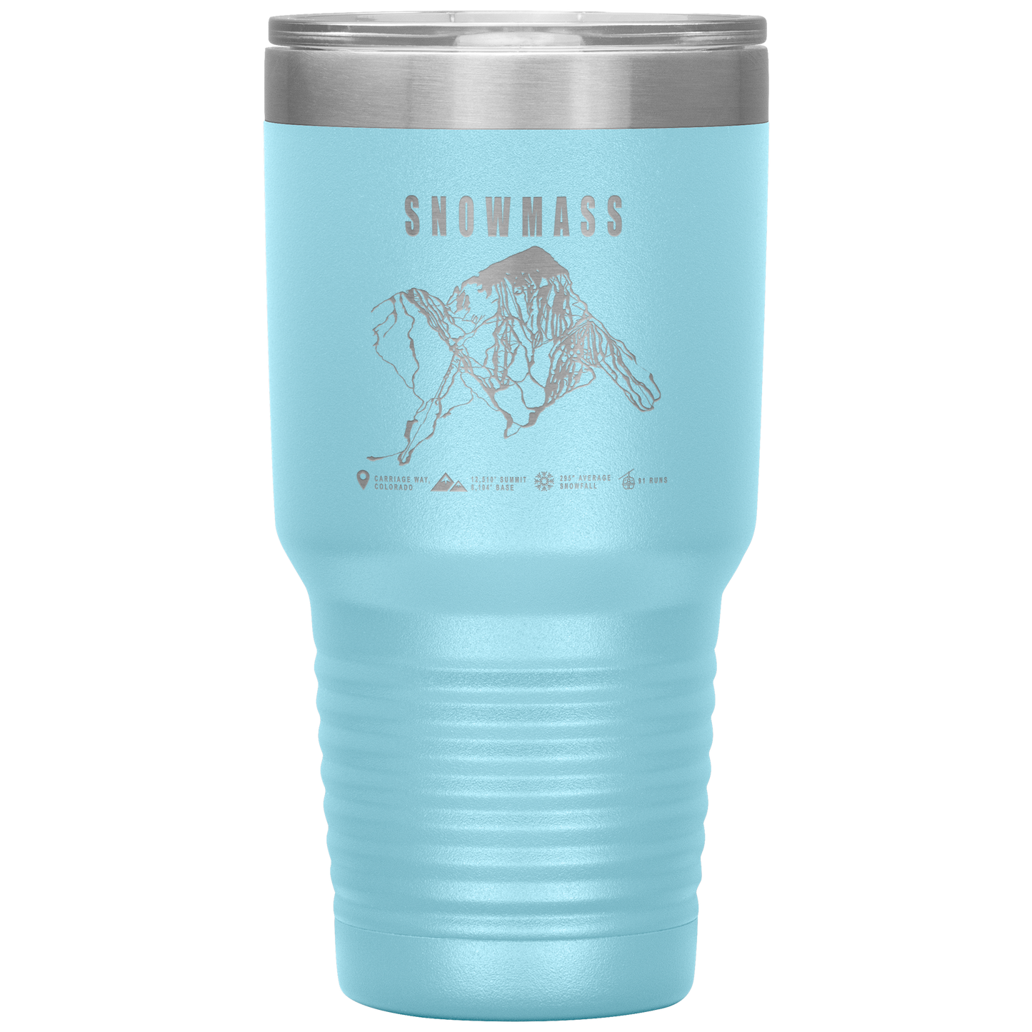 Snowmass Colorado Ski Trail Map 30oz Tumbler - Powderaddicts