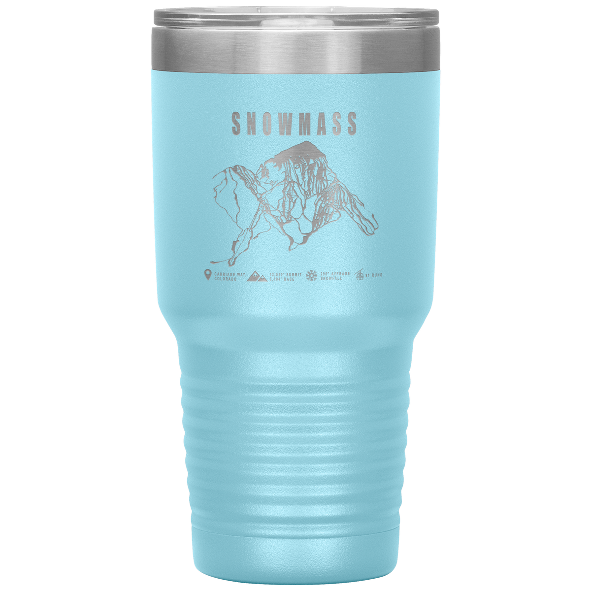 Snowmass Colorado Ski Trail Map 30oz Tumbler - Powderaddicts