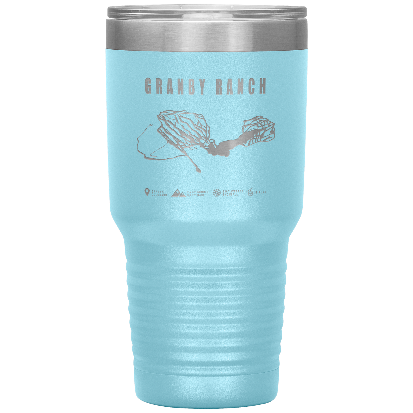 Granby Ranch Colorado Ski Trail Map 30oz Tumbler - Powderaddicts