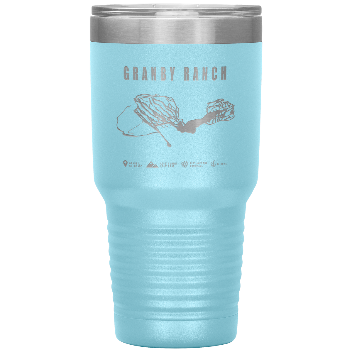 Granby Ranch Colorado Ski Trail Map 30oz Tumbler - Powderaddicts
