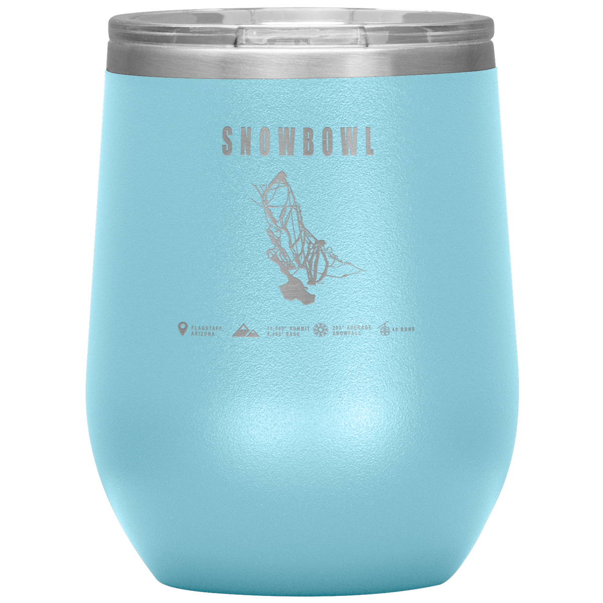 Snowbowl, Arizona Ski Trail Map Wine 12oz Tumbler - Powderaddicts