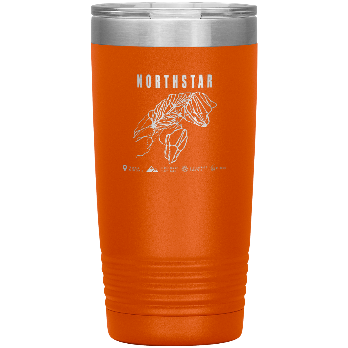 Northstar, California Ski Trail Map 20oz Tumbler - Powderaddicts