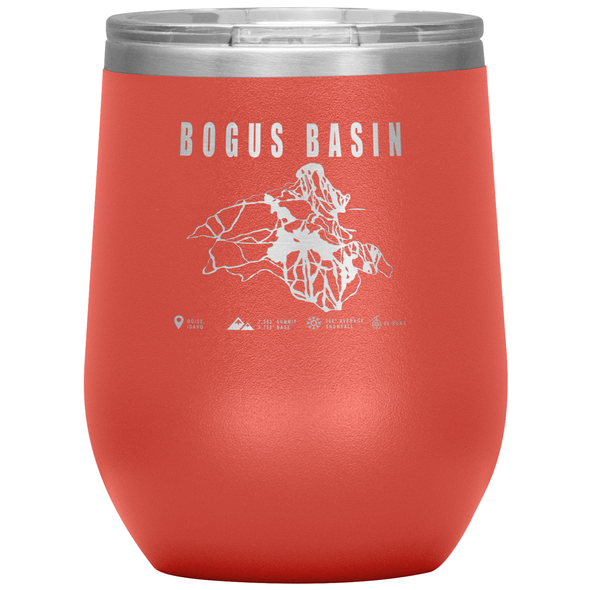 Bridger Bowl Montana Ski Trail Map Wine 12oz Tumbler - Powderaddicts