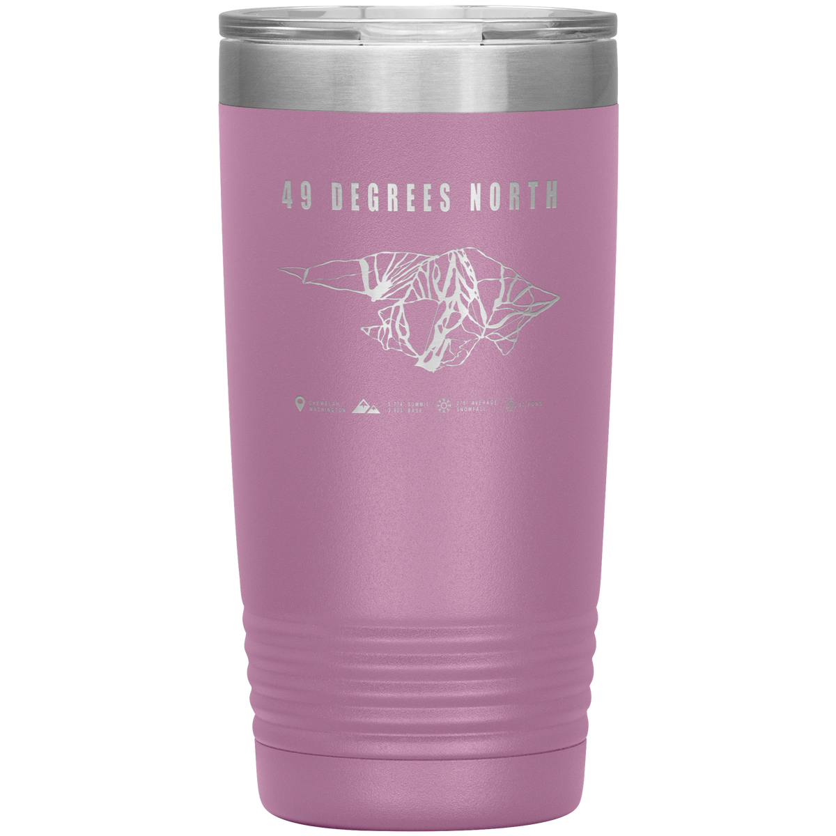 49 Degrees North, Washington Ski Trail Map 20oz Tumbler - Powderaddicts
