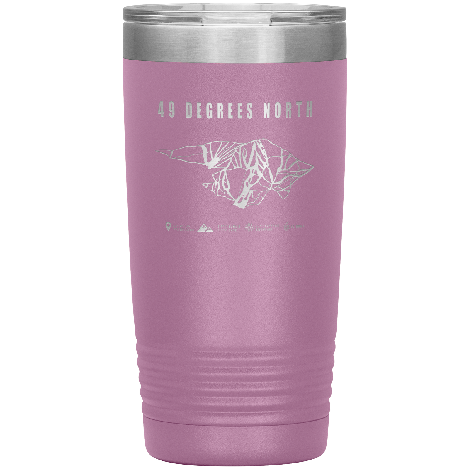 49 Degrees North, Washington Ski Trail Map 20oz Tumbler - Powderaddicts