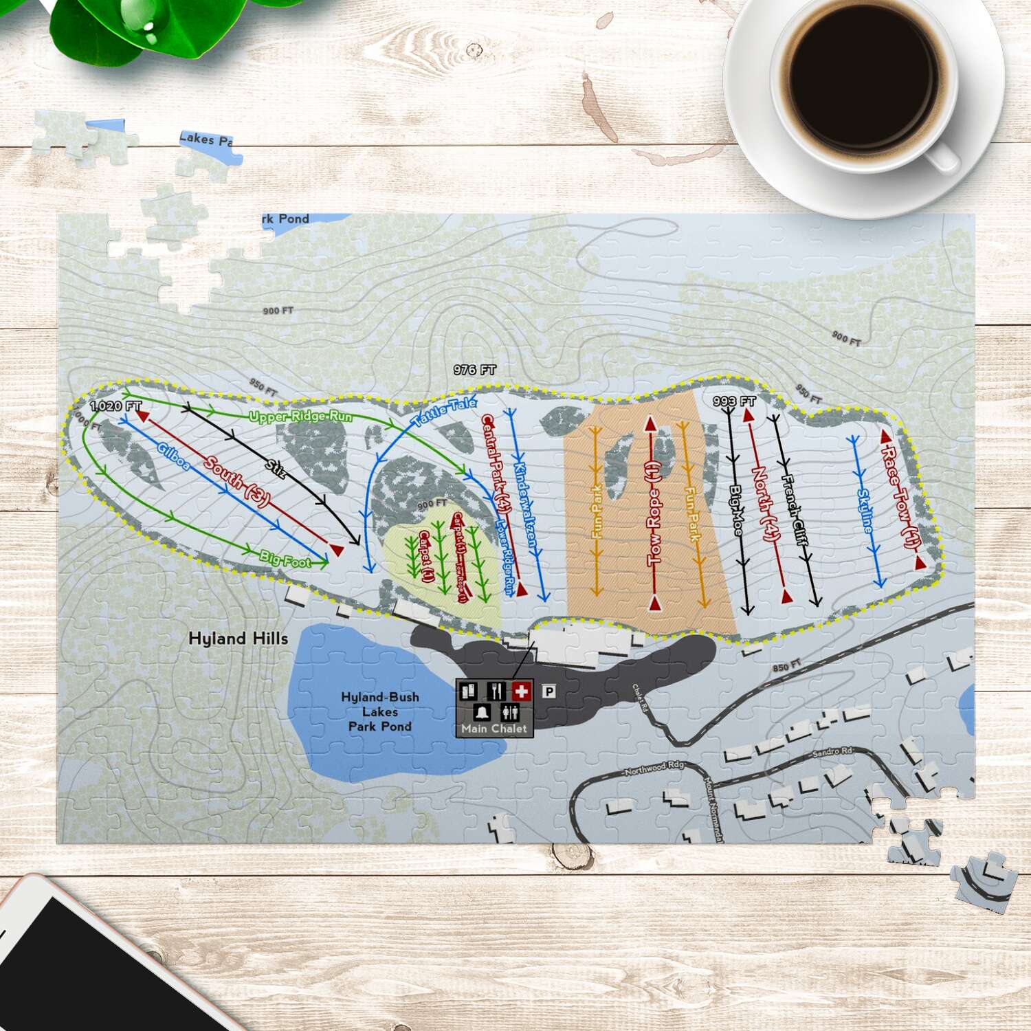 Hyland Hills Minnesota Ski Trail Map Puzzles - Powderaddicts