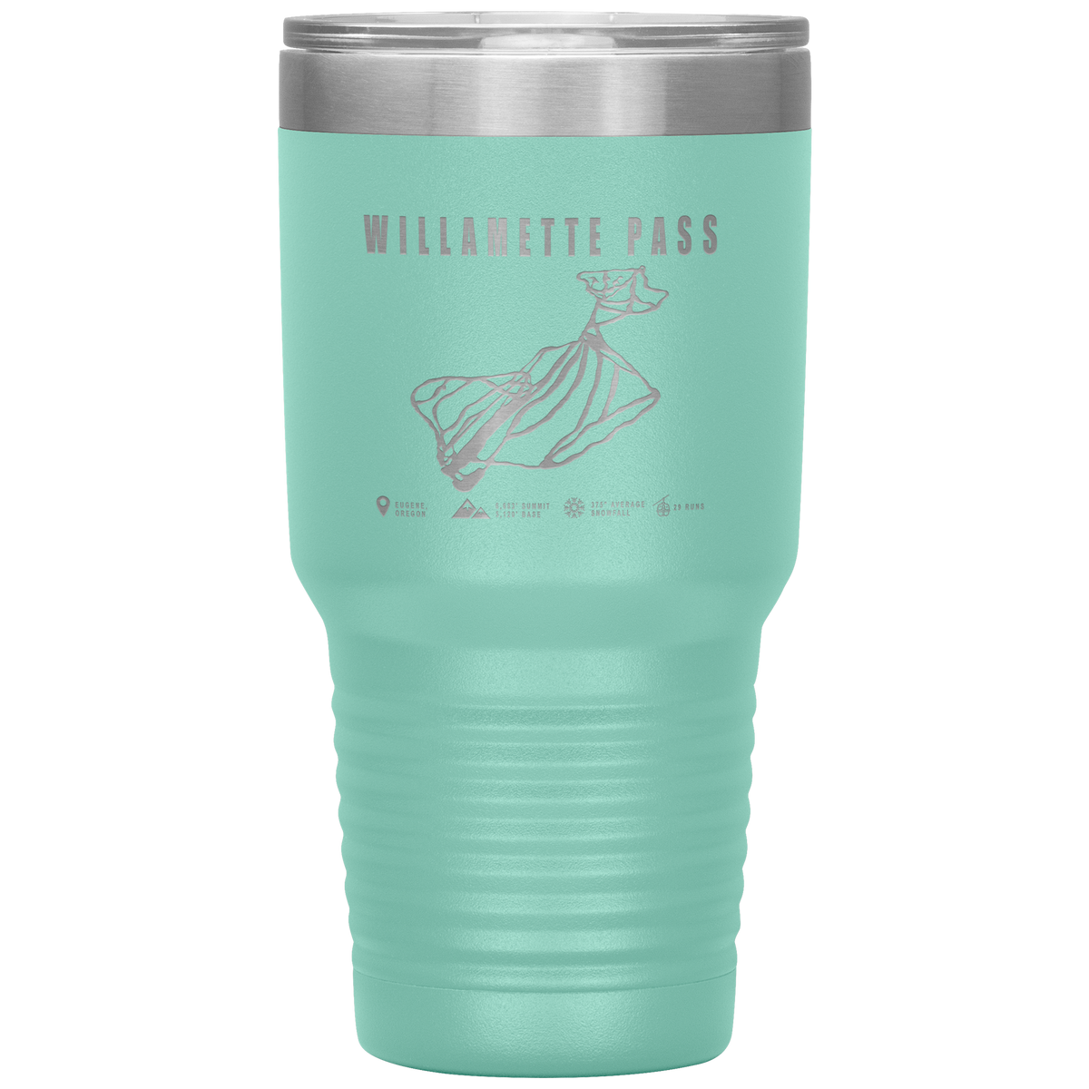 Willamette Pass, Oregon Ski Trail Map 30oz Tumbler - Powderaddicts