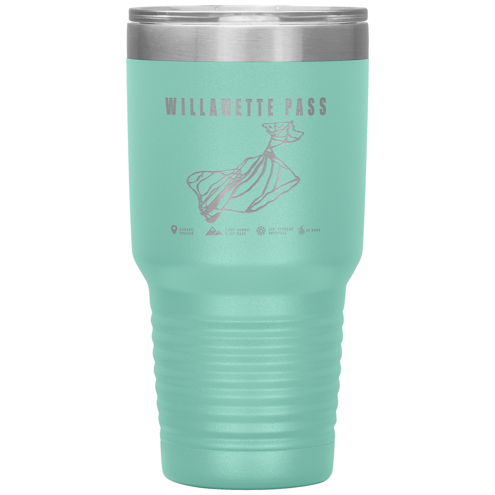 Willamette Pass, Oregon Ski Trail Map 30oz Tumbler - Powderaddicts