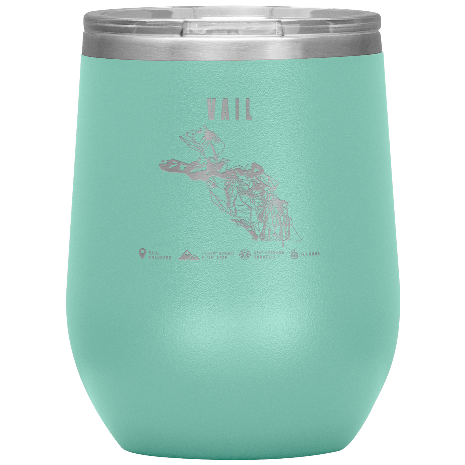 Vail Colorado Ski Trail Map Wine 12oz Tumbler - Powderaddicts