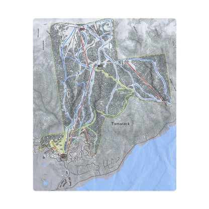 Tamarack, Idaho Ski Resort Map Printed Beach Towel - Powderaddicts