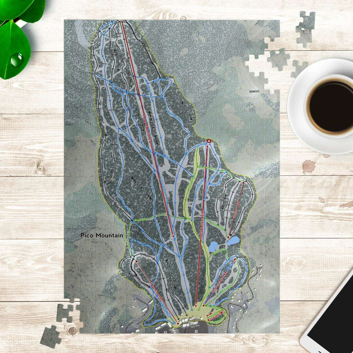 Pico Mountain, Vermont Ski Trail Map Puzzle - Powderaddicts
