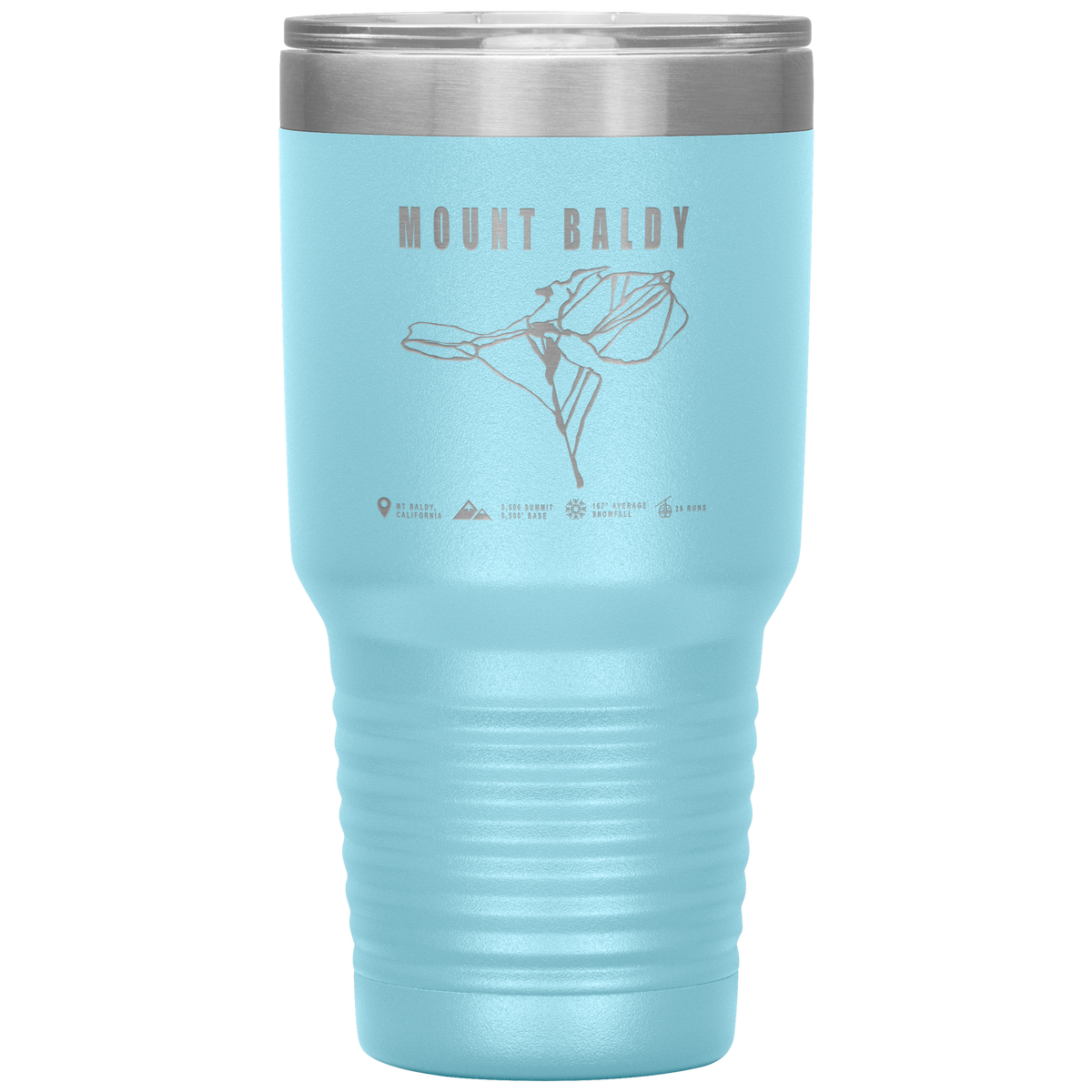 Mount Baldy, California Ski Trail Map 30oz Tumbler - Powderaddicts