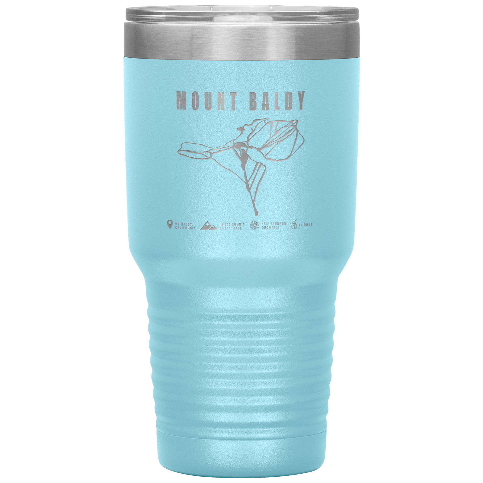 Mount Baldy, California Ski Trail Map 30oz Tumbler - Powderaddicts