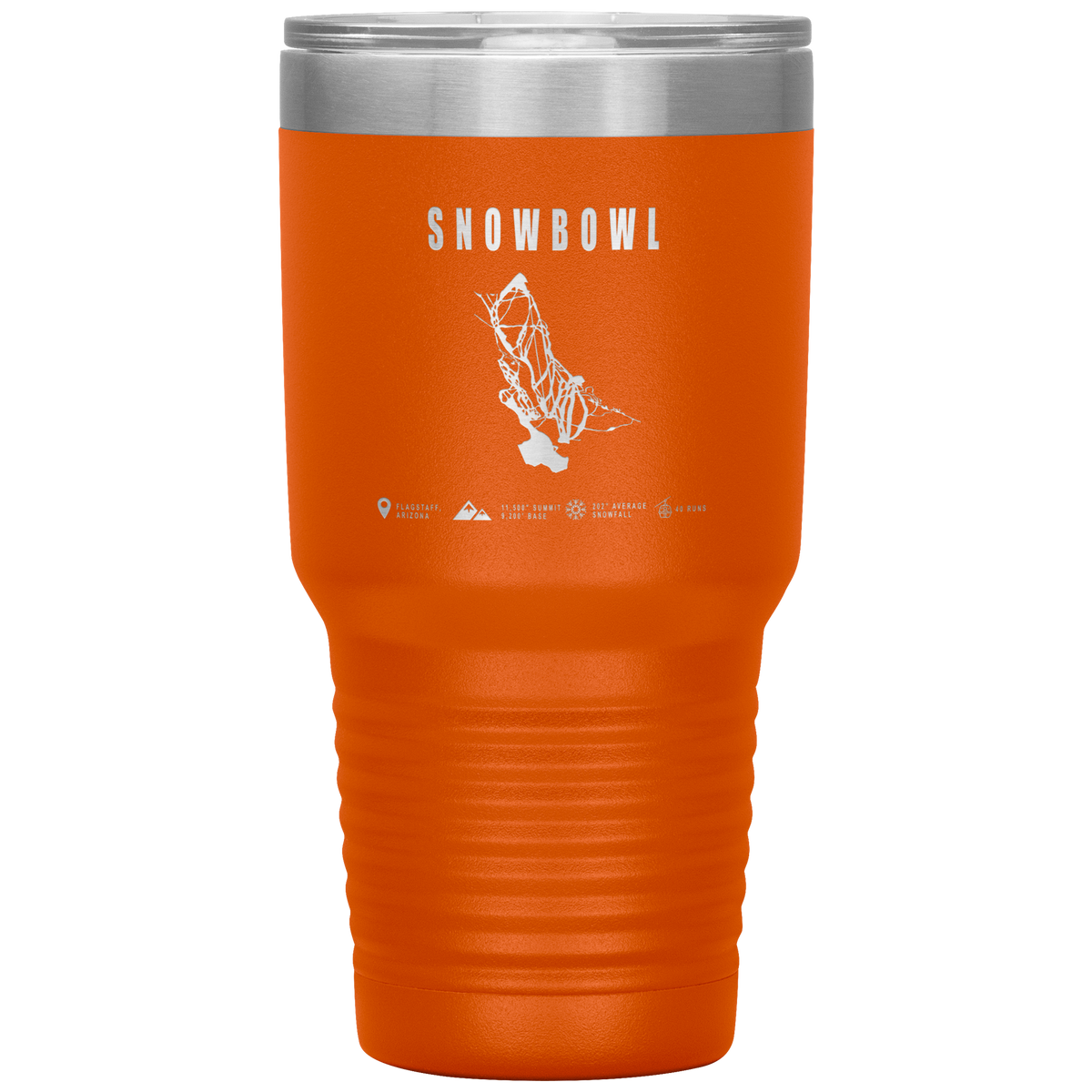 Snowbowl, Arizona Ski Trail Map 30oz Tumbler - Powderaddicts