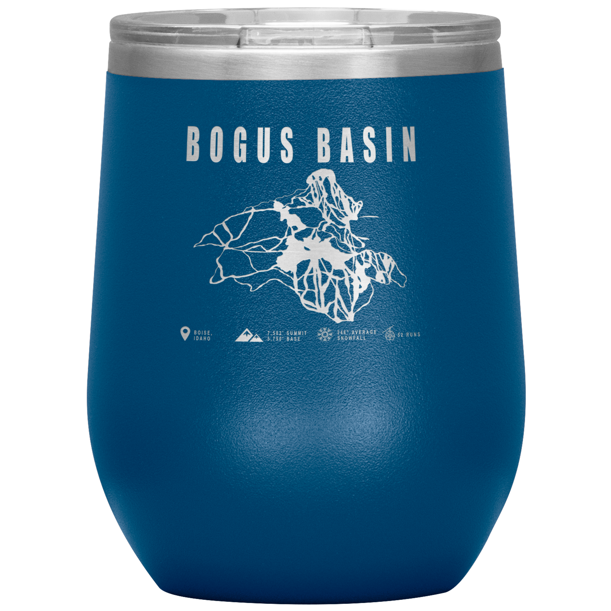 Bridger Bowl Montana Ski Trail Map Wine 12oz Tumbler - Powderaddicts