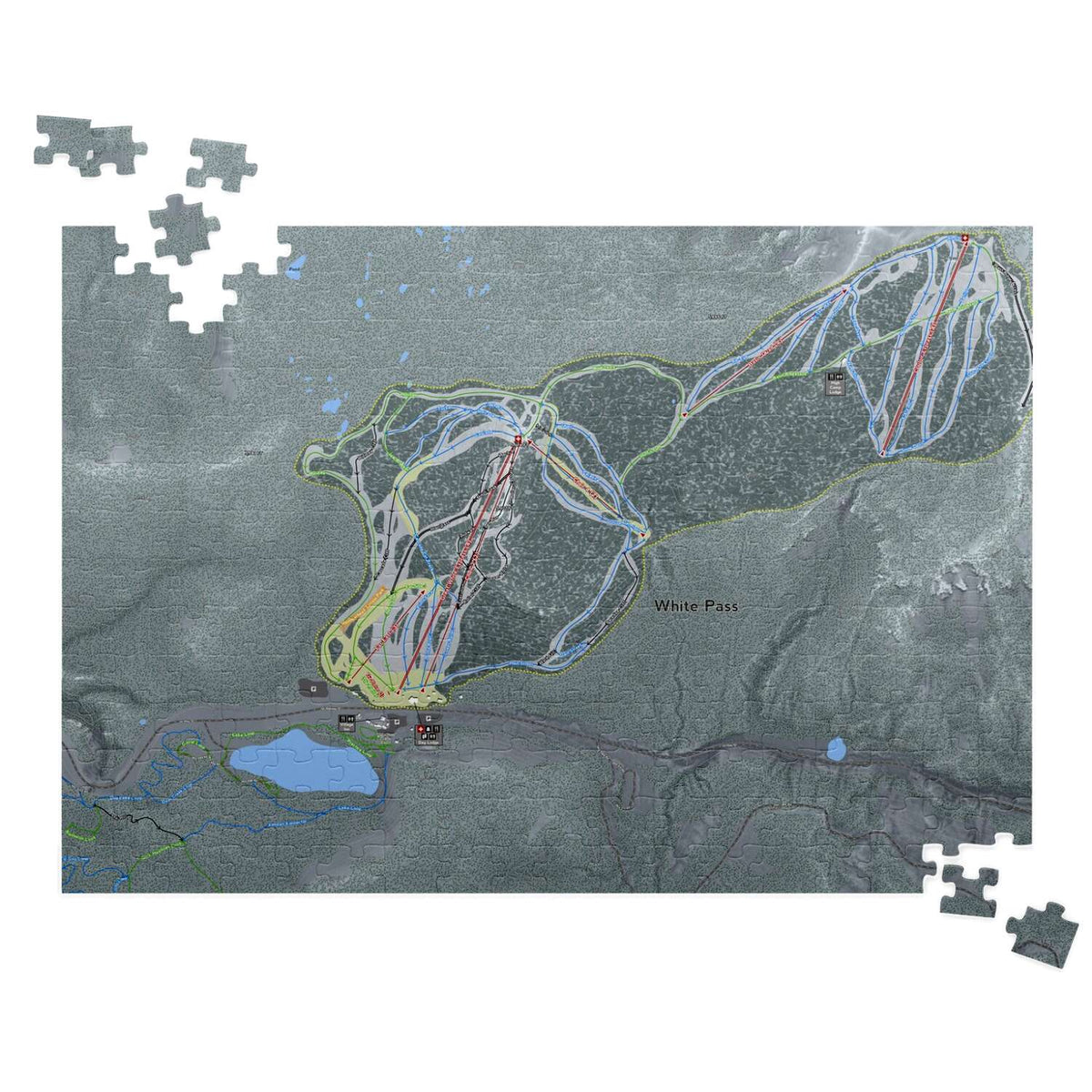 White Pass Washington Ski Map Resort Puzzle - Powderaddicts