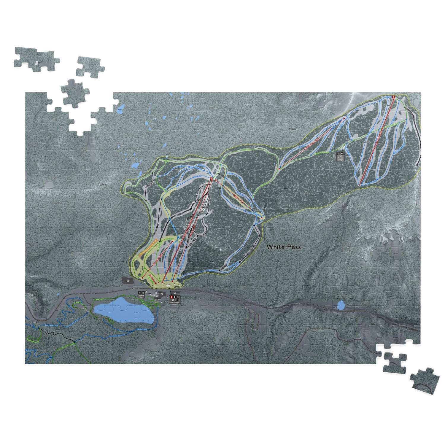White Pass Washington Ski Map Resort Puzzle - Powderaddicts