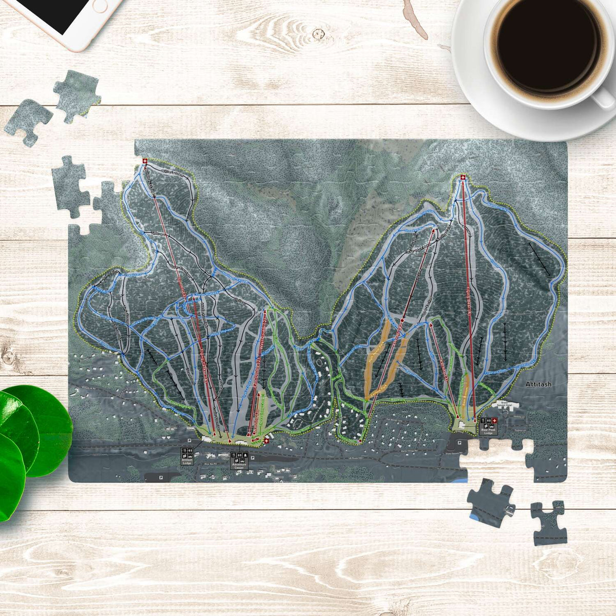 Attitash Mountain New Hampshire Ski Trail Map Puzzles - Powderaddicts