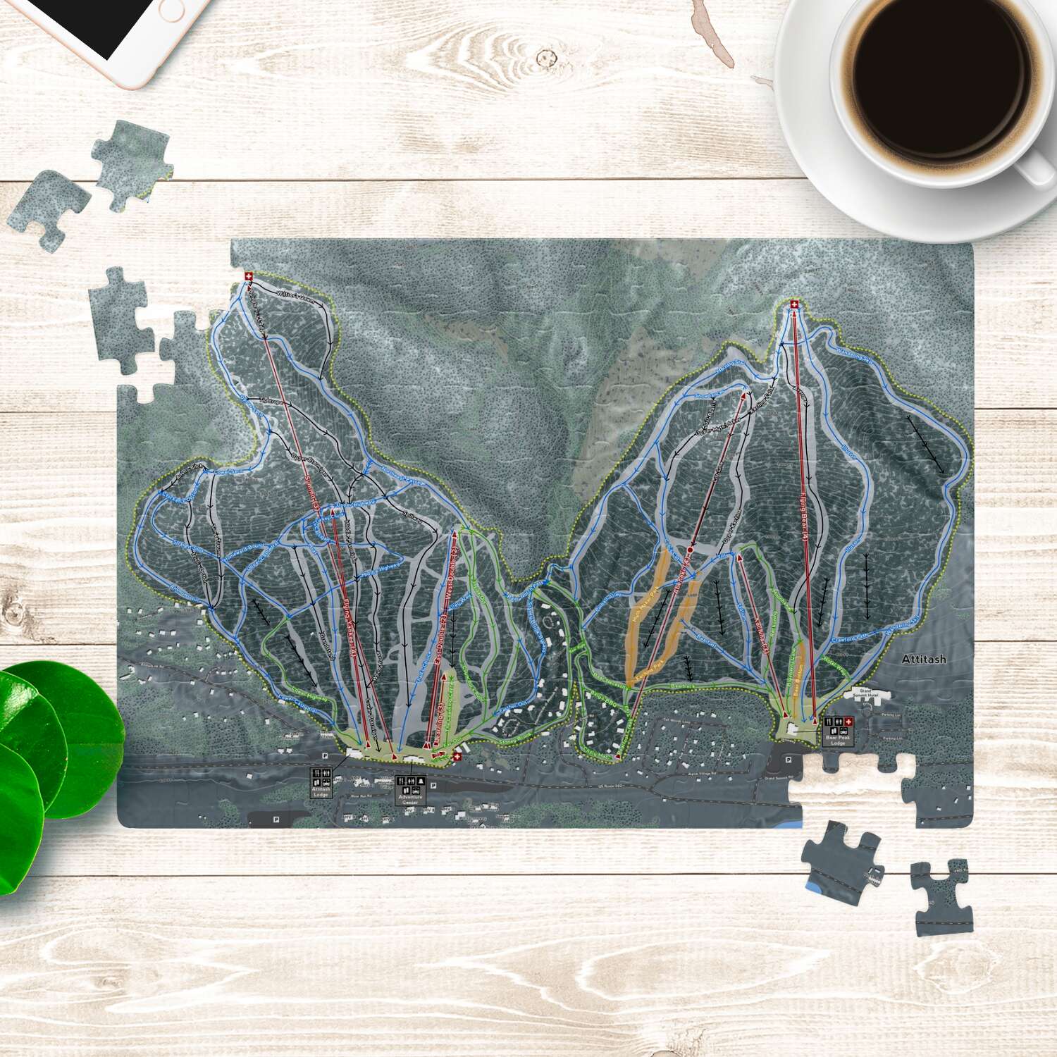 Attitash Mountain New Hampshire Ski Trail Map Puzzles - Powderaddicts