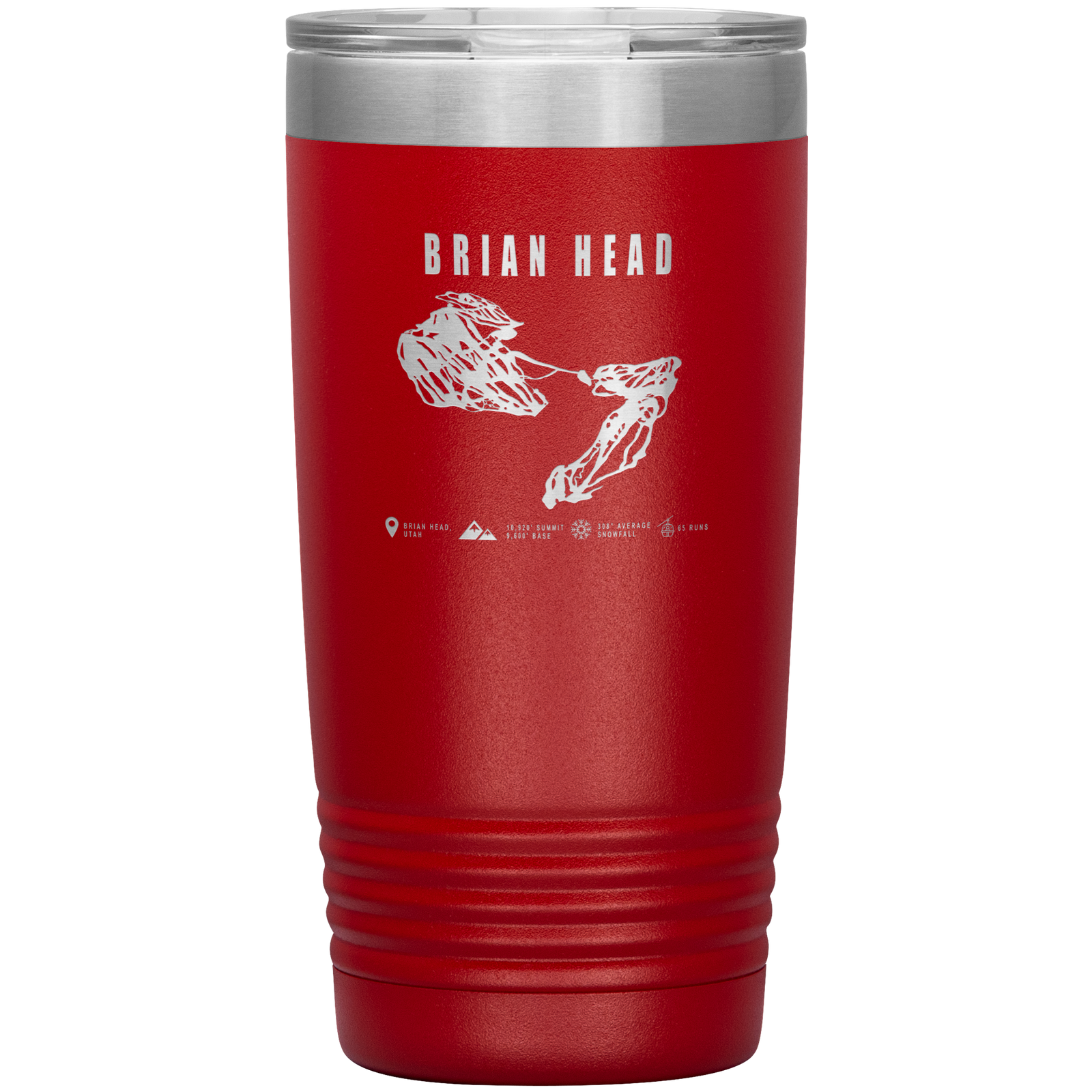 Brian Head,Utah Ski Trail Map 20oz Tumbler - Powderaddicts