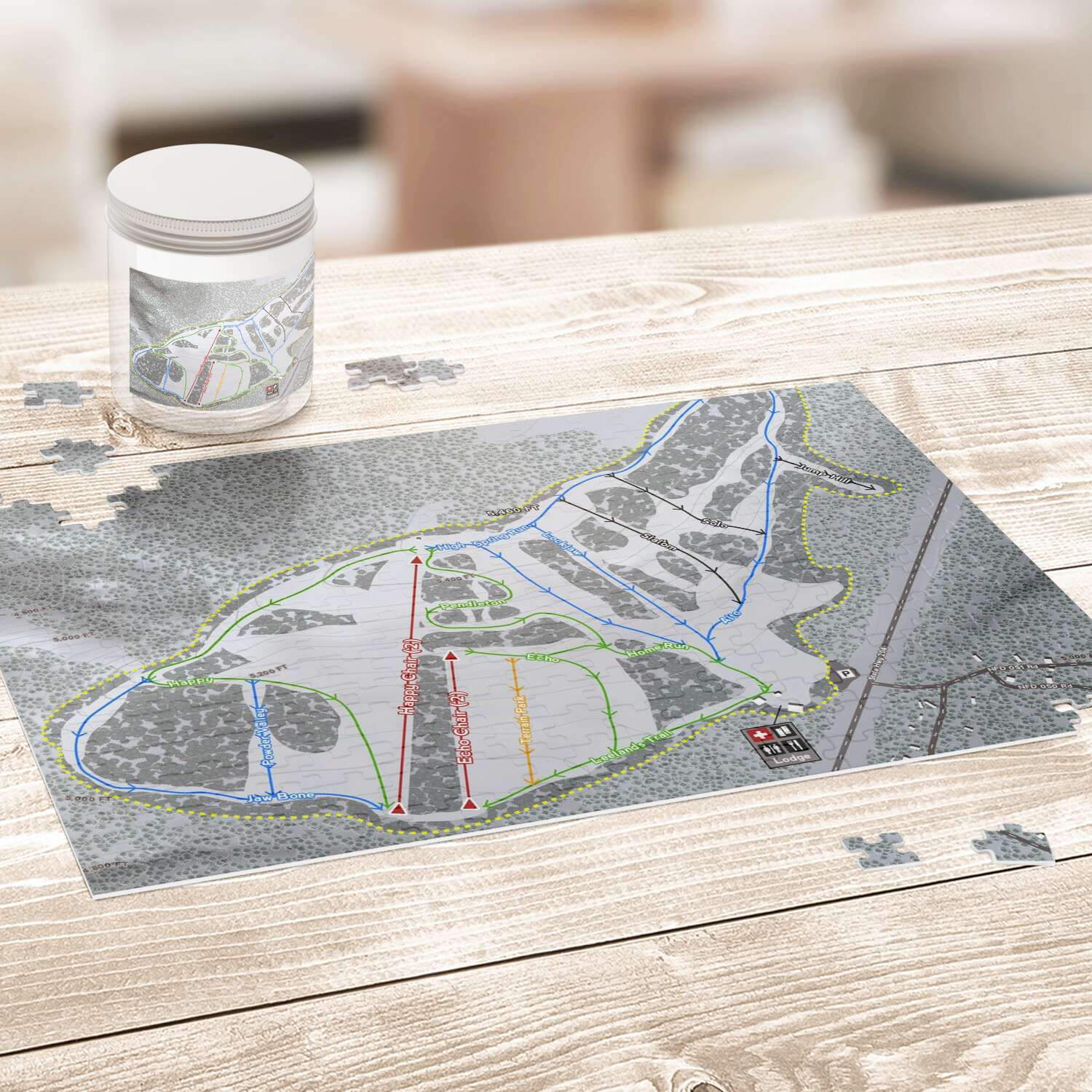 Spout Springs Oregon Ski Trail Map Puzzle - Powderaddicts