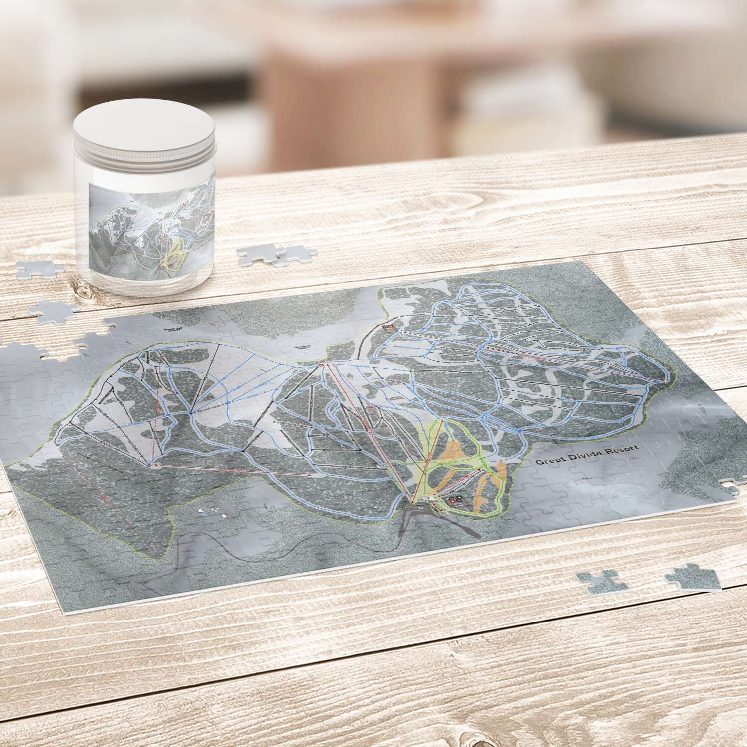 Great Divide Montana Ski Trail Map Puzzle - Powderaddicts