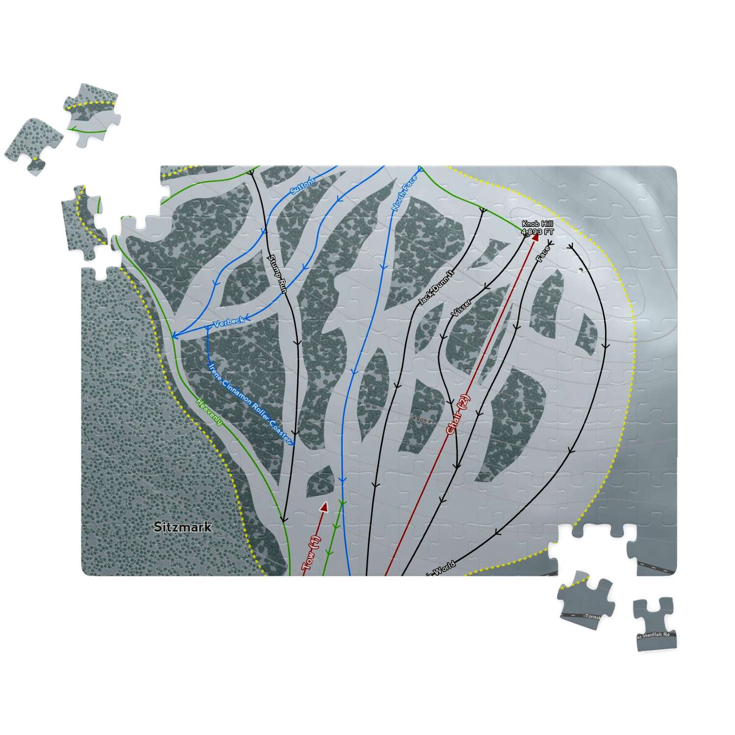 Sitz mark Washington Ski Map Resort Puzzle - Powderaddicts
