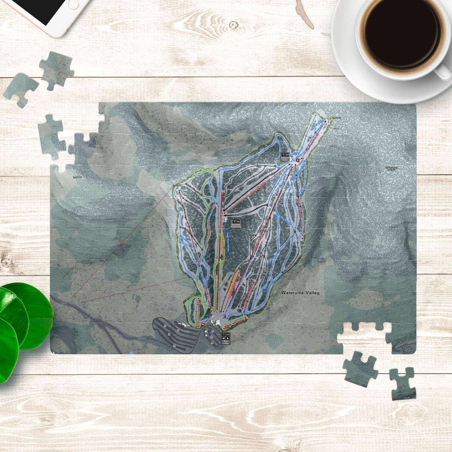 Waterville Valley, New Hampshire Ski Trail Map Puzzle - Powderaddicts