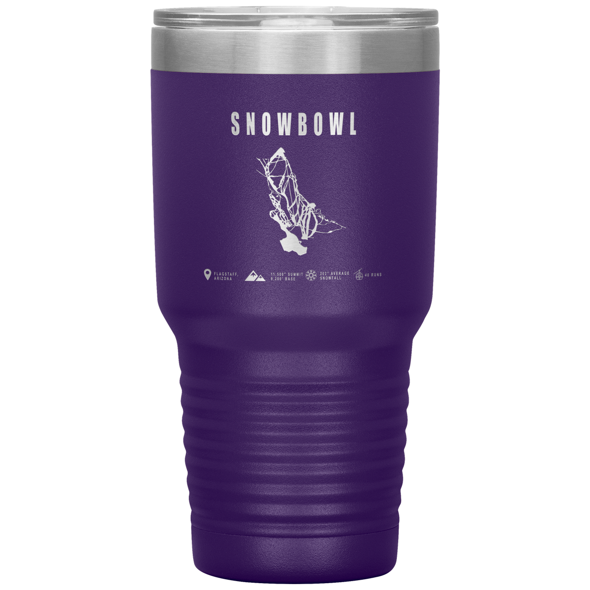 Snowbowl, Arizona Ski Trail Map 30oz Tumbler - Powderaddicts